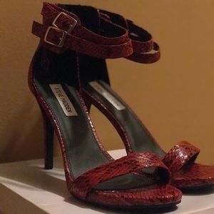 Red Snake Skin Heels